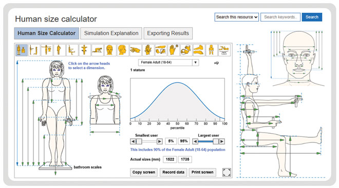 design technology-anthropometrics-human-size-calculator